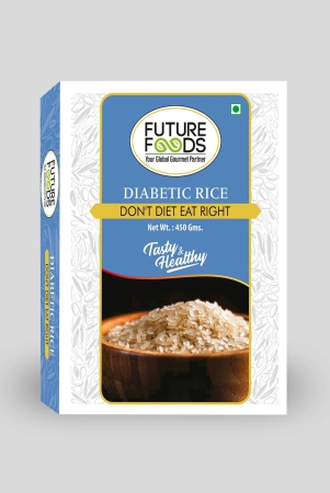 Future Foods Premium Diabetic Rice | Sugar Free | Gluten Free | Low Glycemic Index | Promotes Stable Blood Sugar Levels | Non-GMO | Vegan | 450g