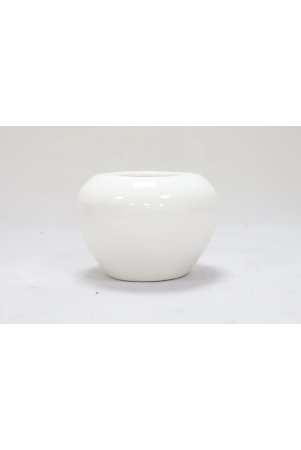 khurja-pottery-indoor-pot-apple-shape-white-colour-small-size-3-inches