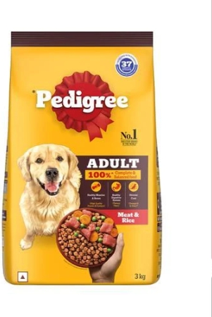 Pedigree Meat & Rice Adult Dog Food, 3 Kg