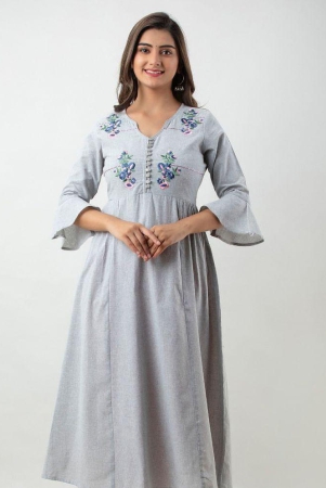 mauka-light-grey-rayon-womens-flared-kurti-pack-of-1-none