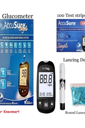 accusure-simple-glucometer-100-strips-expiry-feb-2024