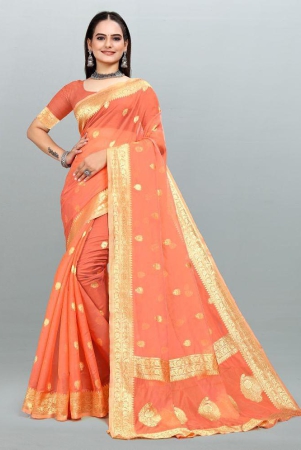 om-shantam-sarees-peach-organza-saree-with-blouse-piece-pack-of-1-peach