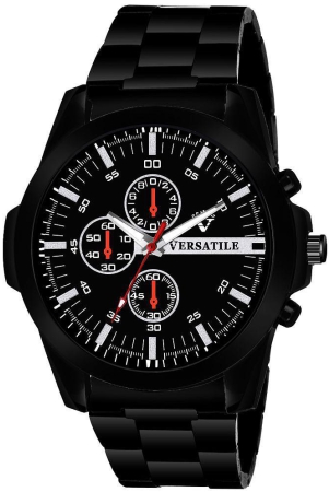 versatile-black-stainless-steel-analog-mens-watch