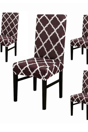 House Of Quirk 1 Seater Polyester Chair Cover ( Pack of 4 ) - Brown