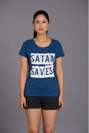 satan-saves-printed-navy-blue-t-shirt-for-women