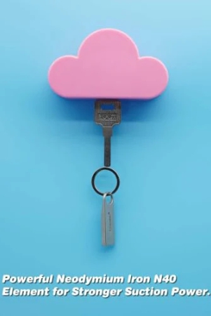 nidy-creative-and-colorful-decorative-cloud-shaped-magnet-keychains-perfect-for-door-entryway-decorative-wall-mount-holder-for-key-pink