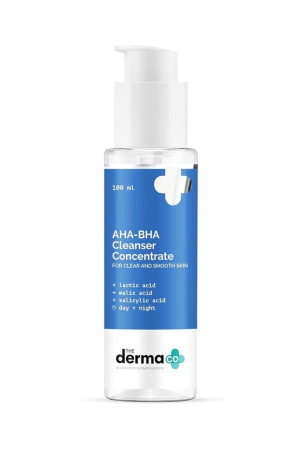 The Derma Co AHA BHA Cleanser Concentrate with Lactic, Malic, & Salicylic Acid For Clear & Smooth Skin - 100 ml