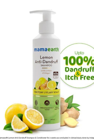 Mamaearth Lemon Anti Dandruff Shampoo With Lemon & Ginger For Itchy & Flaky Scalp (250ml)