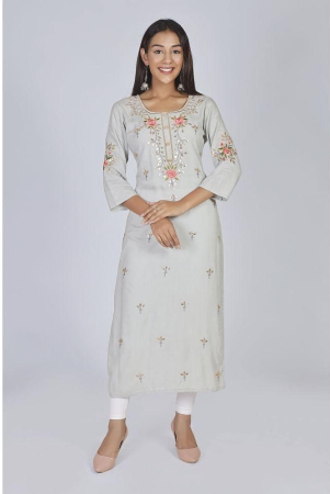 AMIRA'S INDIAN ETHNICWEAR - Grey Rayon Women's Stitched Salwar Suit ( ) - XXL