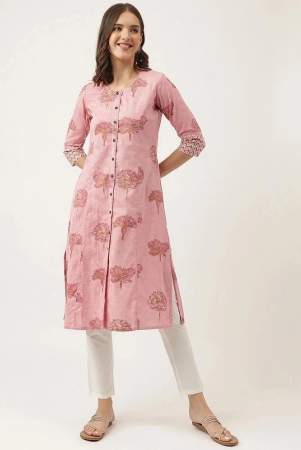 divena-pink-cotton-womens-front-slit-kurti-pack-of-1-none