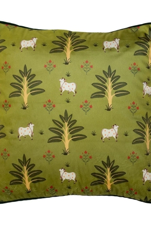 pichwai-divine-cow-printed-green-velvet-cushion-cover-16-x-16