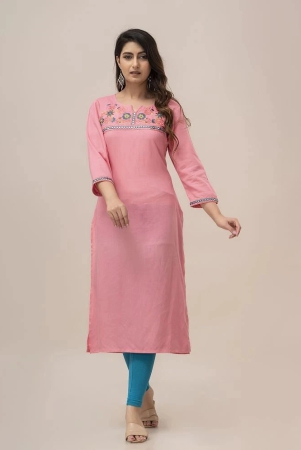 frionkandy-rayon-embroidered-straight-womens-kurti-pink-pack-of-1-none