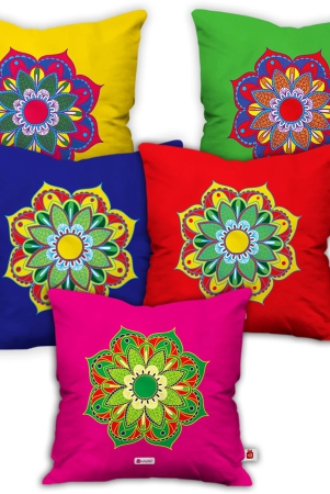 indigifts-diwali-gift-items-boho-hippie-floral-mandala-print-set-of-5-cushion-cover-12x12-inch-with-filler-diwali-decoration-items-diwali-gifts-for-family-and-friends-deepawali-greetings