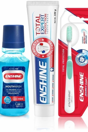 enshine-total-expert-protection-toothpaste-100g-mouthwash-150ml-toothbrush-1pc-combo-pack