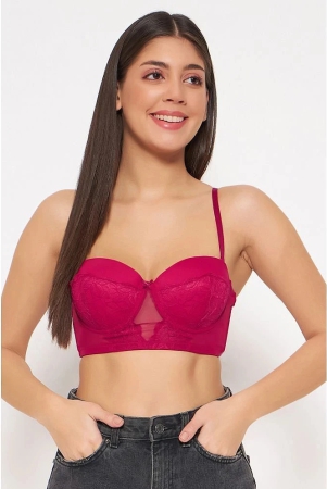 Clovia Pack of 1 Lace Womens Bralette Bra ( Red ) BR2000R04 - None