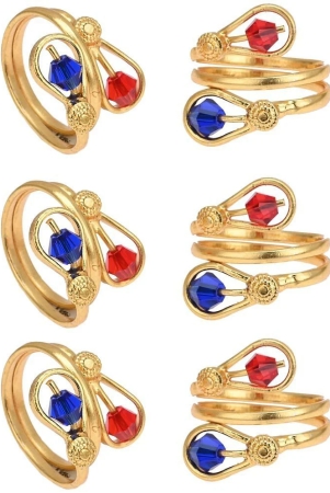 aanyacentric-gold-plated-3-pair-toe-rings-golden