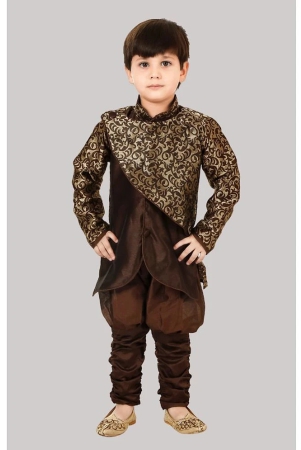 coxxup-brown-silk-blend-boys-sherwani-pack-of-1-none