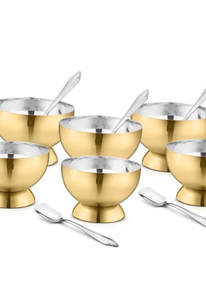 fns-savory-6-bowls-and-6-spoons-set-for-ice-creampuddingdessert-stainless-steel-bowls-set-with-spoon