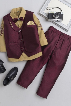 dkgf-fashion-wine-polyester-boys-shirt-pants-pack-of-1-none