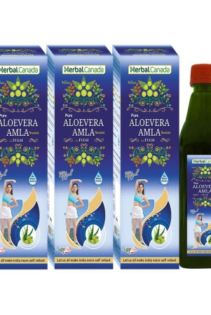 Herbal Canada Aloevera Amla Liquid 500 ml Pack of 3