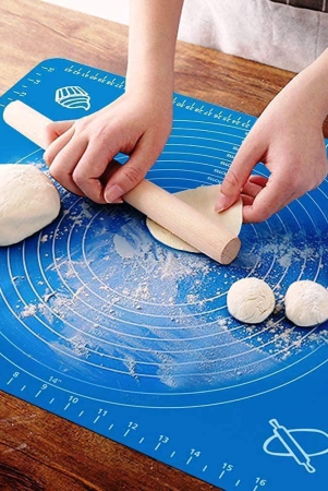 GOGA FASHION Silicone Baking Mat Roti mat Silicone Chapati Atta Kneading Mat Non-Stick Fondant Rolling Mat Stretchable for Kitchen Roti Chapati Cake  Multicolor (Baking Mat 50 * 40 cm)