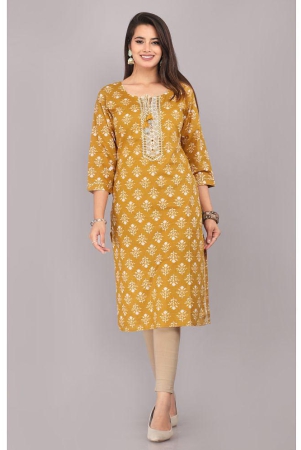 highlight-fashion-export-gold-cotton-womens-straight-kurti-pack-of-1-none