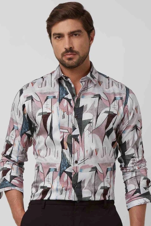 pink-abstract-print-slim-fit-casual-shirt