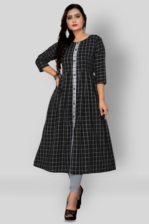 rangrasiya-black-cotton-womens-front-slit-kurti-pack-of-1-xl