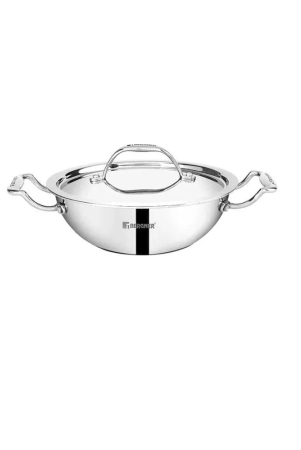 bergner-argent-mini-tri-ply-kadhai-with-lid-gas-induction-compatible-silver-15-litre