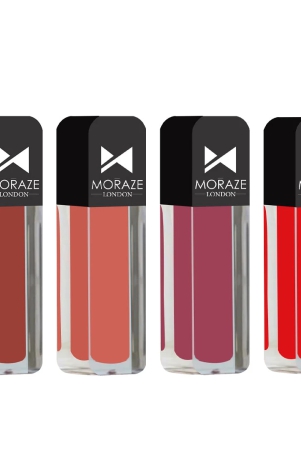 moraze-moisturizing-liquid-lipstick-for-women-long-lasting-smudge-proof-matte-lipstick-flamingo-heart-break-scarled-red-secret-affair-pack-of-4