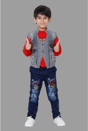 dkgf-fashion-light-grey-cotton-blend-boys-shirt-jeans-pack-of-1-none