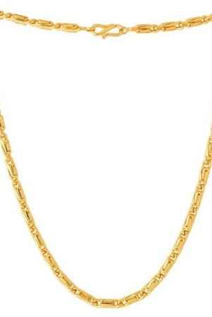 Jewar Mandi Gold Plated Chain 24 Inch Designer Link Chain Real Look, Real Handmade Spacial Designer Gold Brass & Copper Jewelry for Women & Girls 8316 - Golden