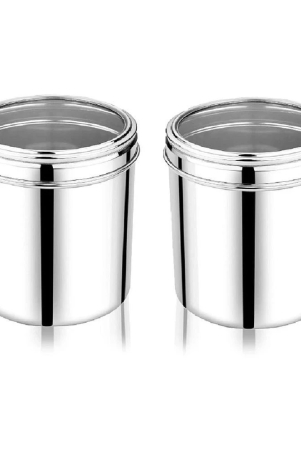 dynore-1500-ml-canisters-steel-silver-utility-container-set-of-2-silver