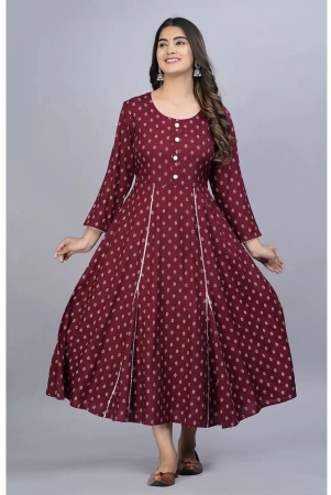 sipet-maroon-rayon-womens-anarkali-kurti-pack-of-1-none