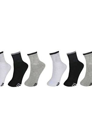 PENYAN - Cotton Men's Striped Multicolor Ankle Length Socks ( Pack of 6 ) - Multicolor