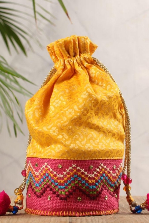 tribes-india-hand-embroidered-round-potli-yellow