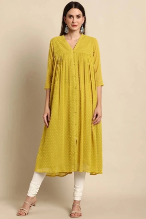 janasya-yellow-chiffon-womens-front-slit-kurti-pack-of-1-none