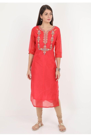 alena-red-silk-blend-womens-straight-kurti-xxl