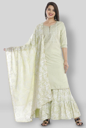 JC4U - Off White Straight Cotton Women's Stitched Salwar Suit ( Pack of 1 ) - XXL