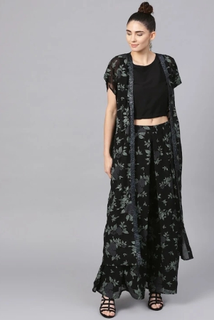 Women Black & Green Solid Top with Palazzos