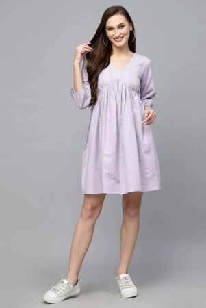 stylum-cotton-blend-striped-above-knee-womens-fit-flare-dress-lavender-pack-of-1-none