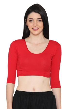 womens-34-length-cotton-stretchable-readymade-plain-blouse-true-red-true-red-s