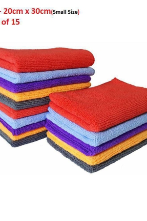 softspun-microfiber-cloth-15pcs-small-20x30cms-340-gsm-multicolor-thick-lint-streak-free-multipurpose-cloths