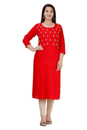 highlight-fashion-export-red-rayon-womens-straight-kurti-m