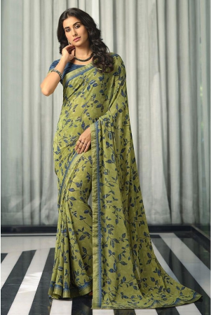 rangita-georgette-floral-printed-saree-with-lace-border-blouse-piece-olive-olive