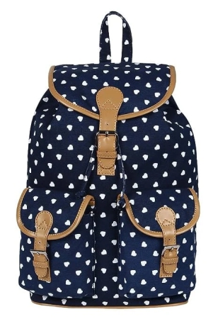 Lychee bags Womens Blue Canvas Lucy Backpack