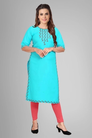 kapadia-turquoise-rayon-womens-straight-kurti-pack-of-1-none