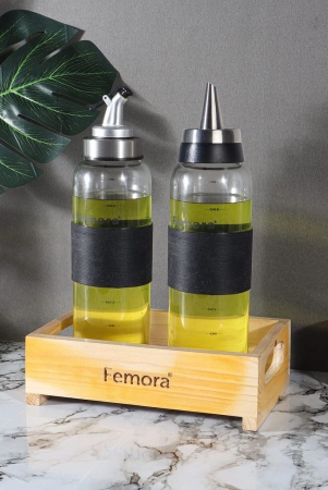 femora-borosilicate-glass-oil-bottle-500-ml2pcs-in-one-wooden-tray-for-kitchen