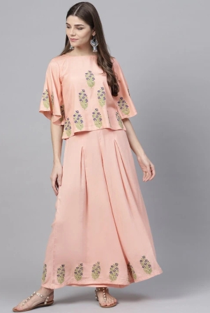 peach-coloured-blue-block-printed-flared-top-with-palazzos-set