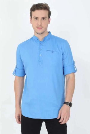 springberry-shirt-style-100-percent-cotton-sky-blue-mens-kurta-pack-of-1-none